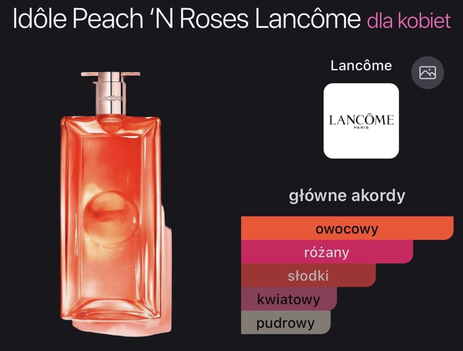 Lancome Idôle Peach ‘N Roses 100ml Eau De Parfum / Nowe / Oryginalne