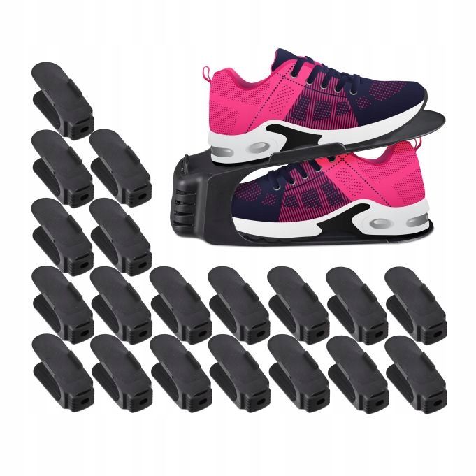 Organizer Na Buty Do Szafy Szafki Półki Garderoby Czarny Uchwyt 20 Szt