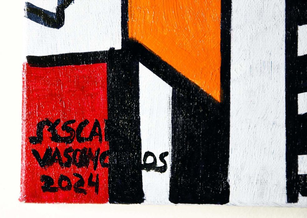 Quadro Original de autor em tela a oleo 1,5m X 90cm Visão do Futuro