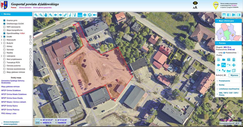 Dzialka inwestycyjna 5380m2 Dzialdowo biznes/budownictwo wielorodzinne