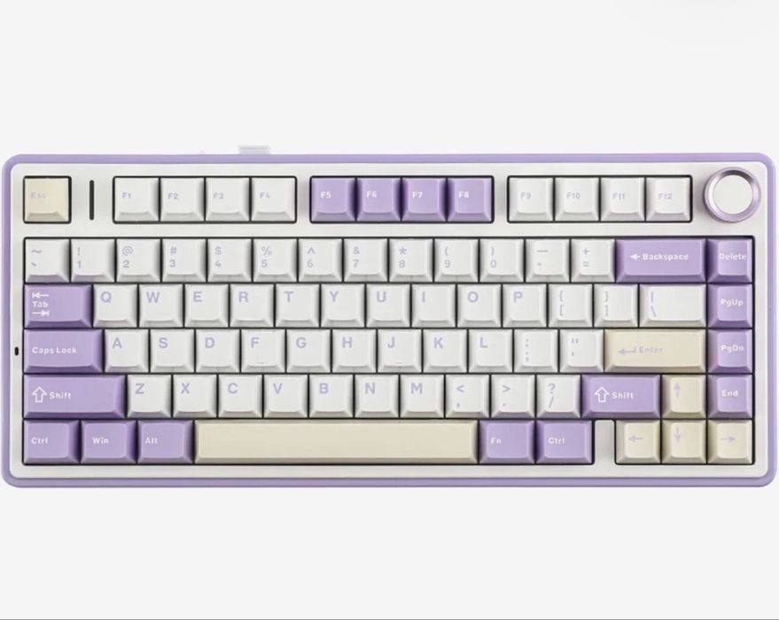 Механічна клавіатура AULA F75 (фіолетово-біла)