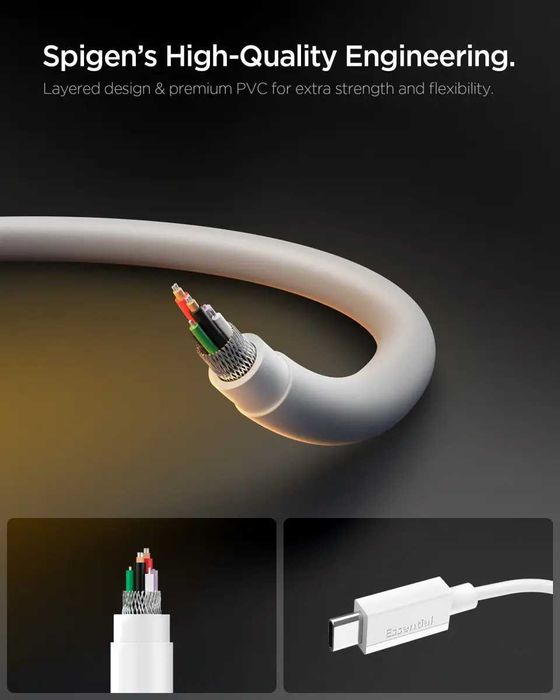 Дата-кабель Spigen Essential EB6010CC USB-C to USB-C 60W (480M) 1м