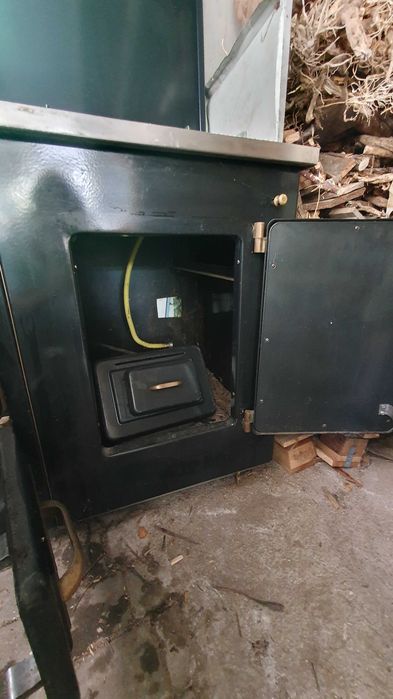 Fogão de inox a lenha com placa