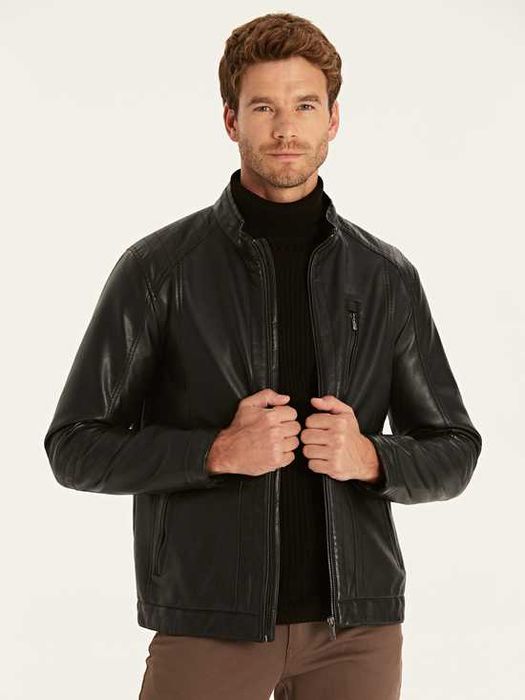 Куртка мужская, демисезонная кожаная, новая, XL   XXXL