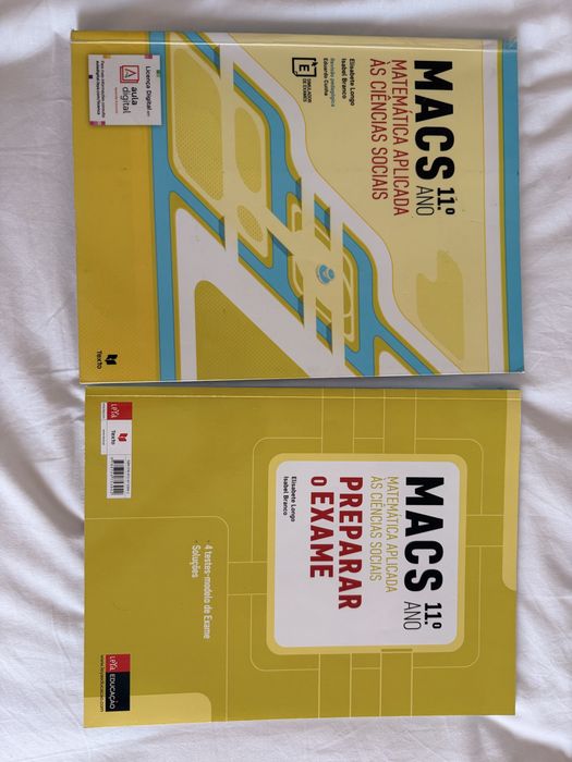 Conjunto Completo – MACS | Matemática Aplicada às Ciências Sociais (Manual + Caderno de Exercícios/Preparar o Exame)