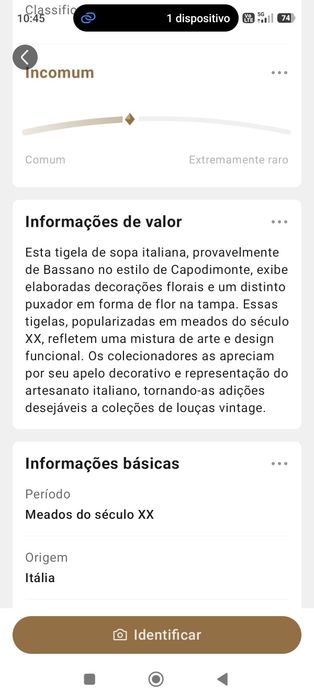 Tigela de sopa italiana vintage