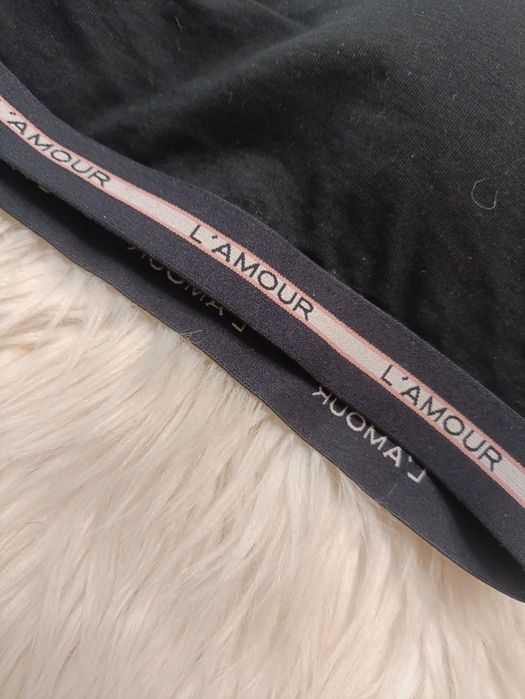 Czarny sportowy biustonosz usztywniany L'amour 85B h&m