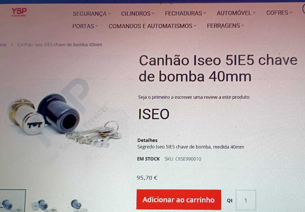 Cilindro segredo fechadura de porta
