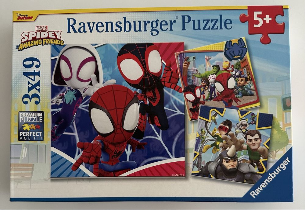 Puzzle Spidey - 3 puzzles de 49 peças