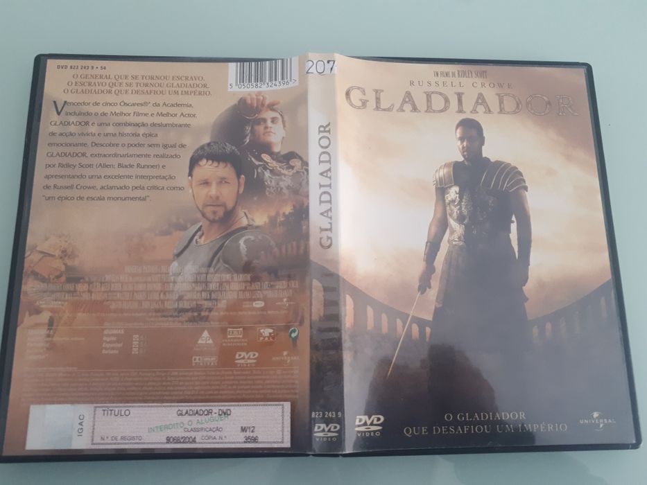 DVD o gladiador Russell Crowe