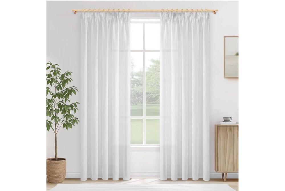 2 Pack Zasłony 140x225cm. Lniane 30%. Półprzezroczyste Na Przelotkach