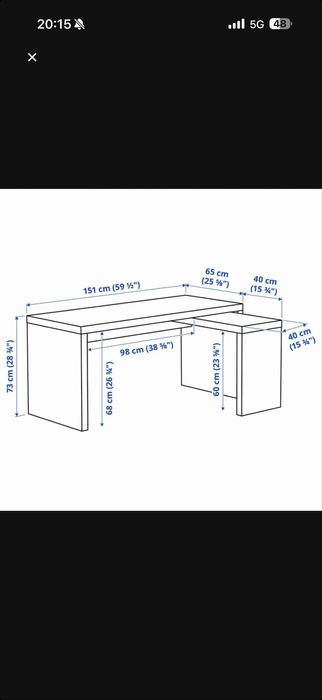 Mesa secretária conjunto com cadeira.