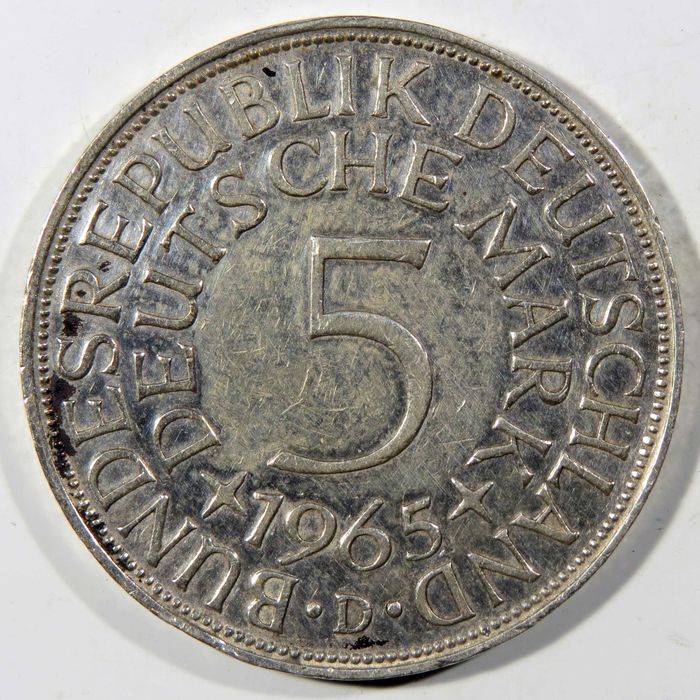 Moeda em Prata – Alemanha 5 Marcos • 1965 PRATA