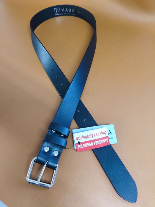 Pas Skóra Licowa Czarna Klamra R1 Szer.4cm Dł. 125