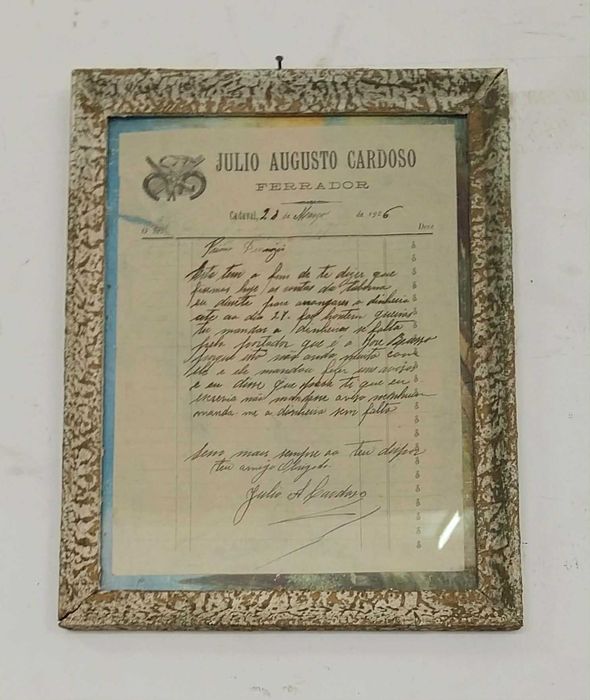 Antigo Manuscrito de Ferrador, no Cadaval. Datado 1926. Art. Coleção!