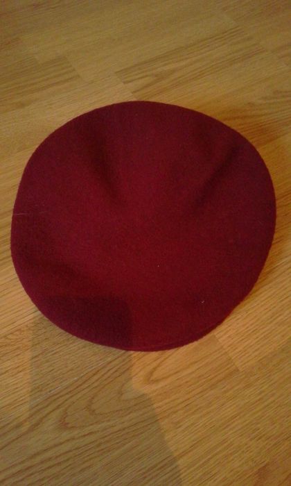 beret bordowy M wool wełna