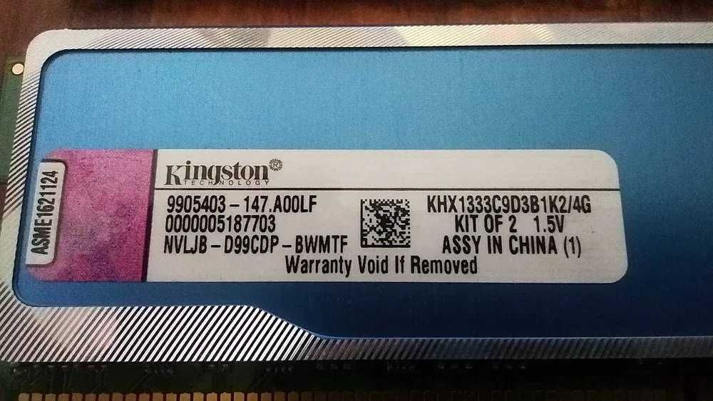 RAM DDR3 2x2gb 4gb Kingston Hyper X Blu Cena za 2 sztuki