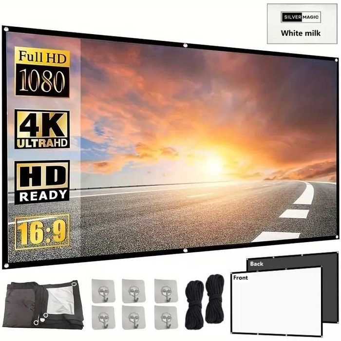 ‼️ Экран проектора "Black Back" с чёрной изнанкой 84" / 100" / 120"