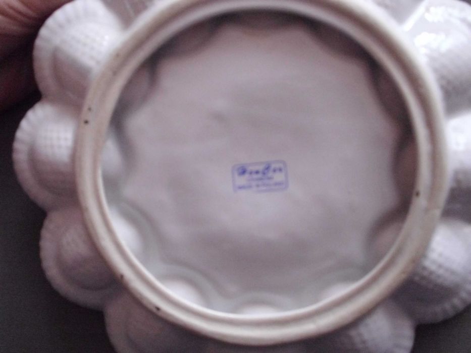 Talerz zastawa koszyk na jajka porcelana Chodzież różyczki PRL bdb