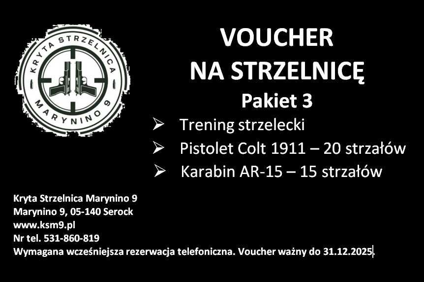 Voucher na nową Krytą Strzelnicę w Maryninie
