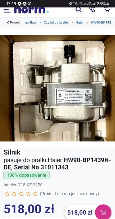 Silnik do pralki Haier