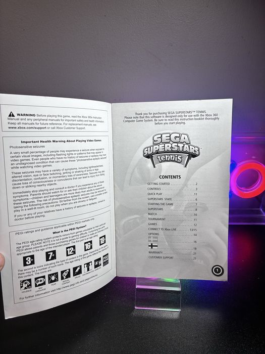 Sega Superstars Tennis Xbox 360 manual instrukcja