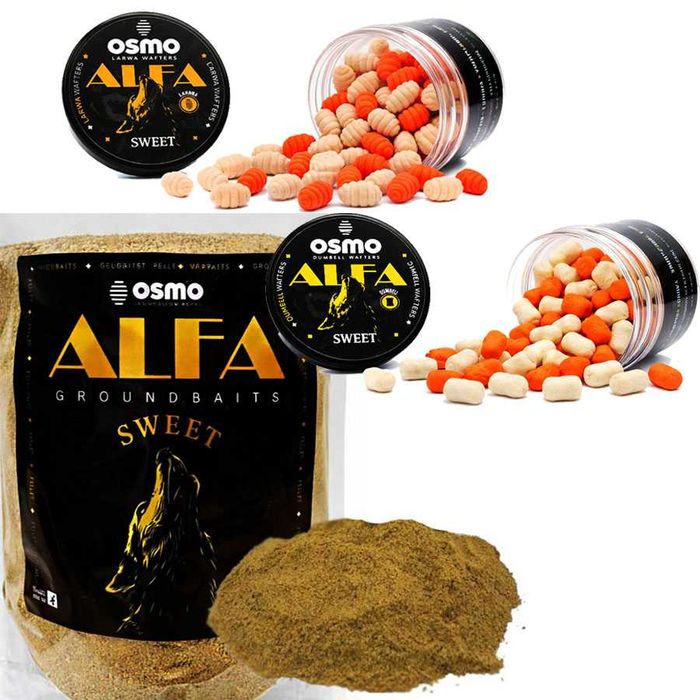 Zestaw 3w1 OSMO Alfa SWEET Zanęta 800g+Dumbells 10mm+Wafters Larwa 8mm