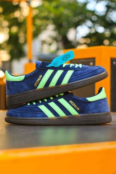 Мужские кроссовки Adidas Spezial Blue/Green. Размеры 40-45