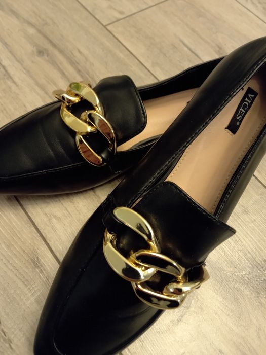 Eleganckie buty, półbuty, mokasyny damskie. 40. Czarne