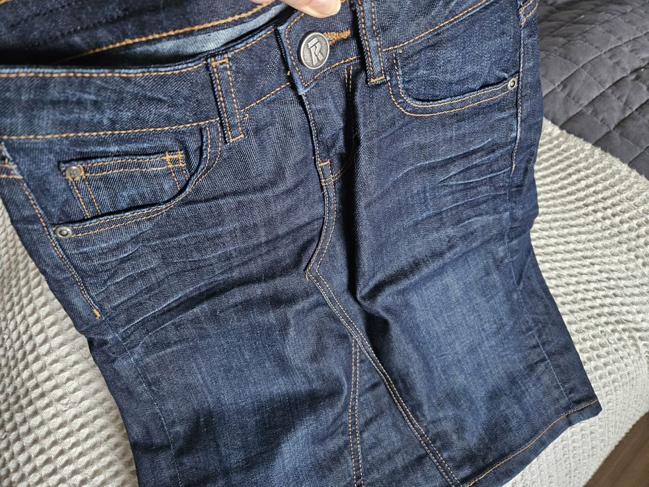 Spódnica jeans ciemny granat bawełna S