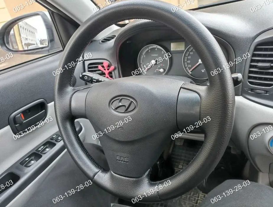 Hyundai Accent Getz Kia Rio Оплетка чехол на руль Хюндай Кожа Каучук