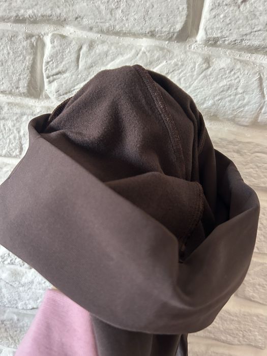 Шоколадні коричневі лосини зі штріпками на флісі 42 - 48