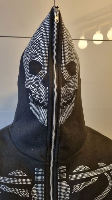 Crystal ZIP Skeleton Hoodie M