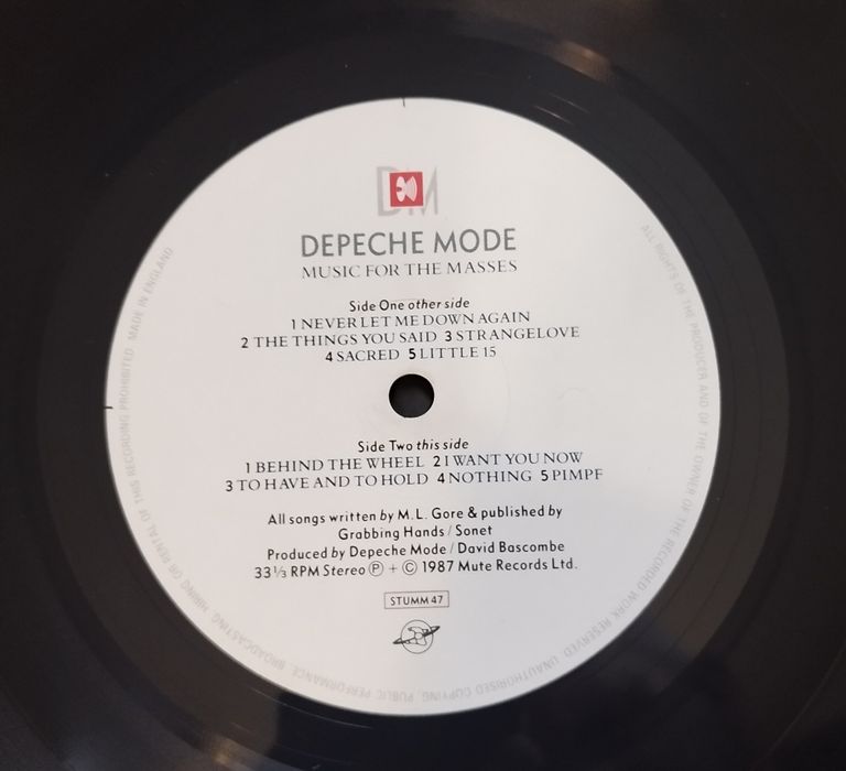 Depeche Mode Music For The Masses winyl UK MPO made in England