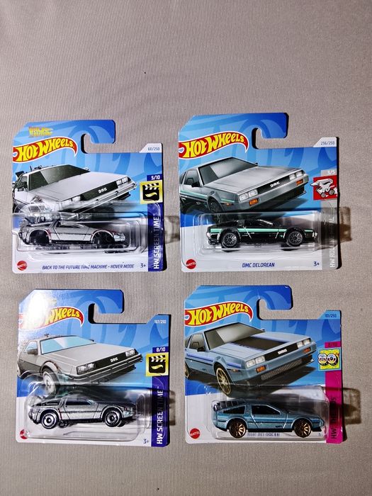 4 x Delorean Back to the future Hot Wheels