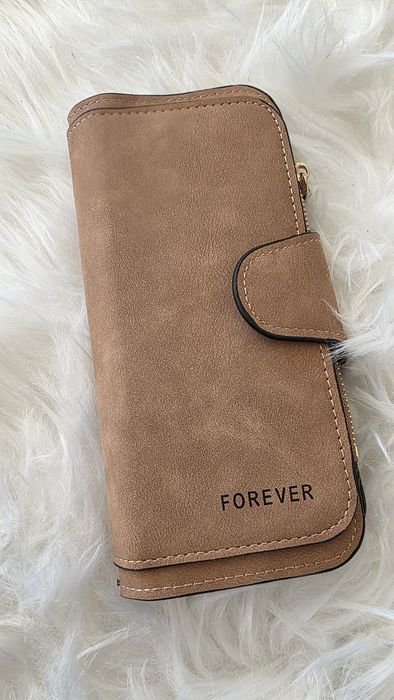 Nowy portfel Forever brązowy zamsz
