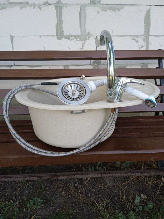 Мийка з кварц.піску+змішувач+сифон