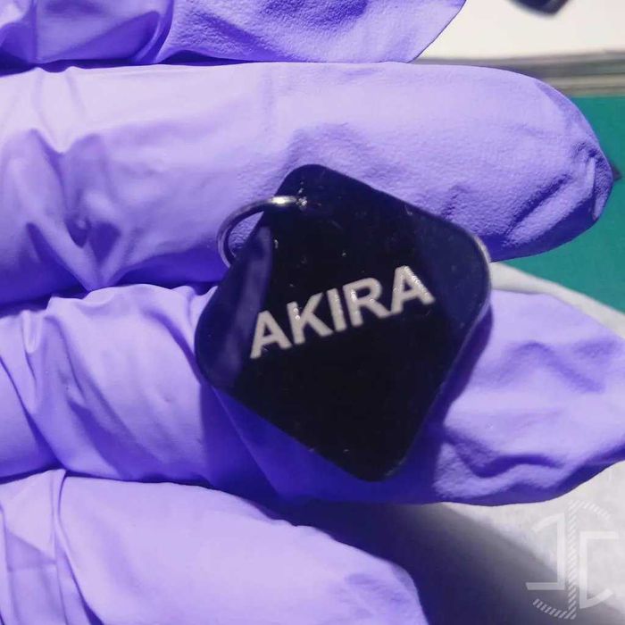 Medalha de identificação animal em forma losango - Acrílico Preto - 3mm