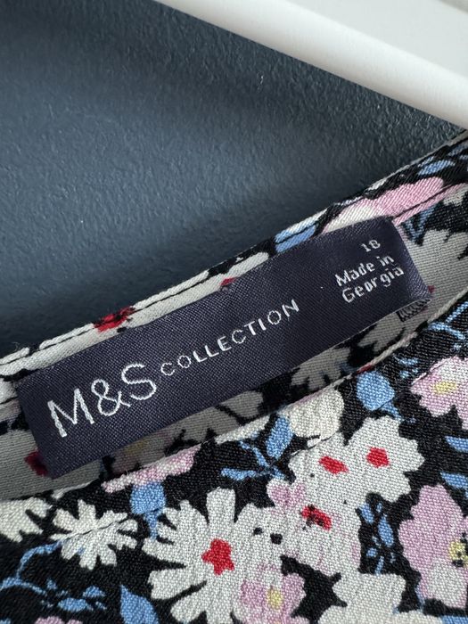 Piękna sukienka w kwiaty kwiatki M&S Marks & Spencer wiskozow
