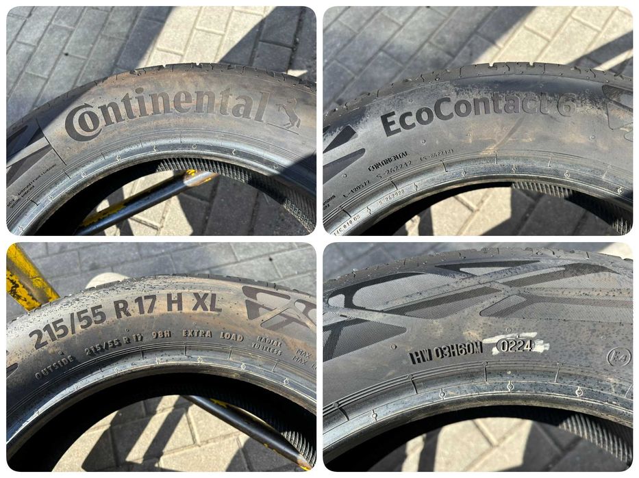 2X Opony Letnie 215/55R17 98H CONTINENTAL ECOCONTACT 6 6.8MM 2025 NOWE