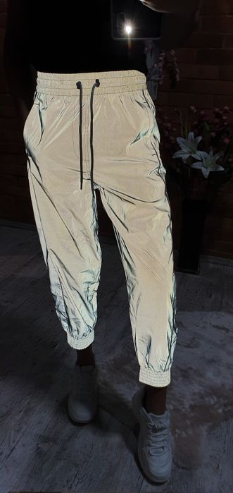Asos angielskie spodnie świecące w nocy fluorescencyjne premium S M