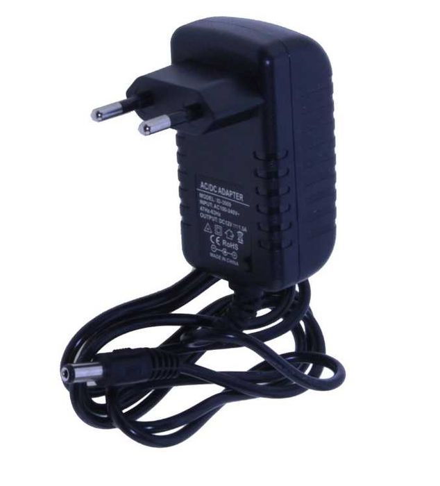 Zasilacz wtyczkowy ładowarka 12V 1,5A 18W wtyk:5,5x2,5mm/5,5x2,1mm