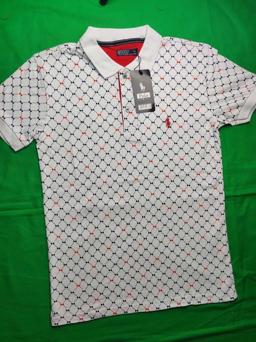 Koszulka męska ralph lauren rl polo t-shirt nowość biała znaczki