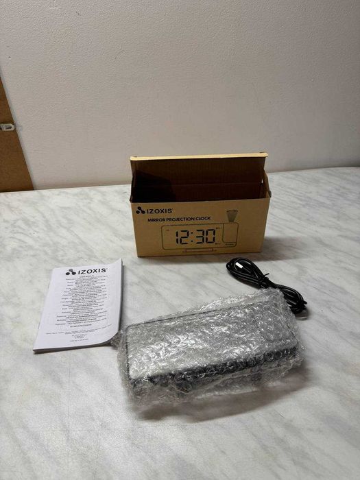 Budzik LED z Projektorem, Lustrzanym Ekranem i Regulacją