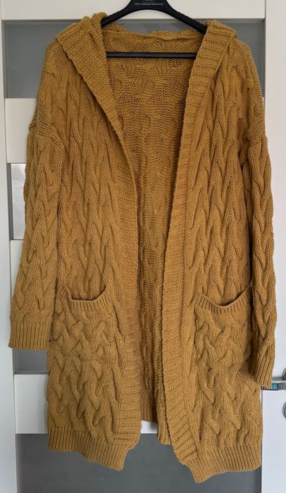 Musztardowy kardigan