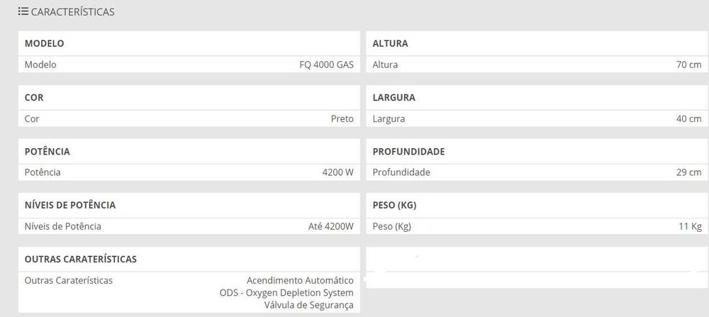 Aquecedor novo a gás  GRALUX FQ 4000 - OPORTUNIDADE DE ADQUISIÇÃO!