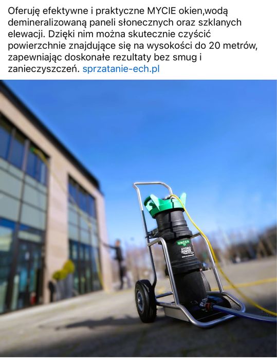 Mycie okien paneli woda demineralizowana