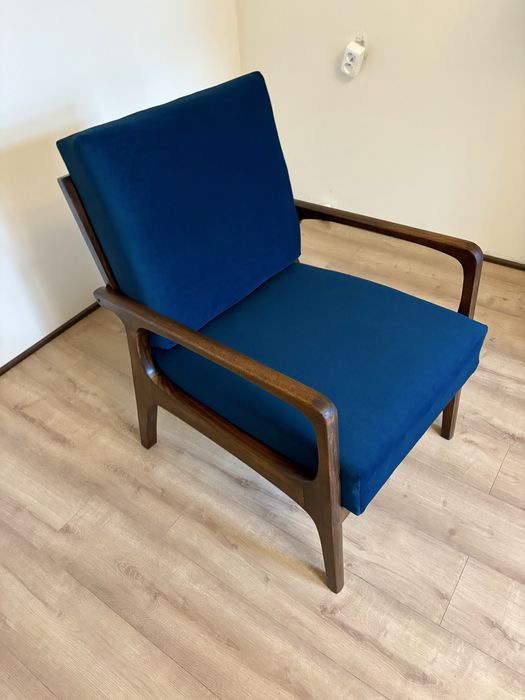 Fotel PRL lounge Prudnickie Fabryki Mebli Polska lata 50 unikat