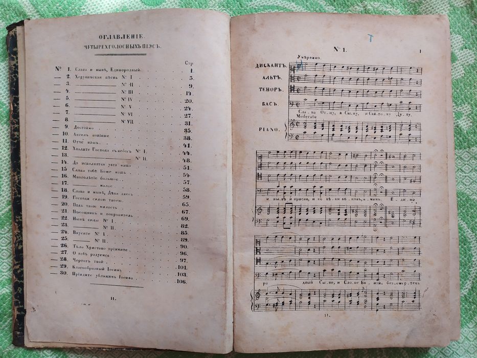 Антикварные ноты. Д.С. Бортнянского и "Жизнь за царя" М.И. Глинки.