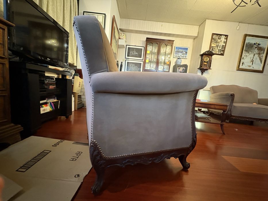 Sofas cj 3 com madeira trabalhada